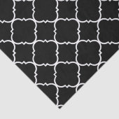 Papier Mousseline Quatrefoil noir et blanc (Détail)