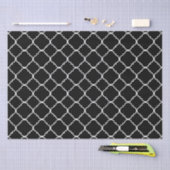 Papier Mousseline Quatrefoil noir et blanc (Artisanat)