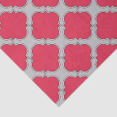 Papier Mousseline Quatrefoil rouge et gris (Détail)