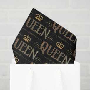 Papier Mousseline QUEEN Calligraphie Lettres - Elegant Rich Royal