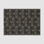 Papier Mousseline QUEEN Calligraphy Lettering  - Elegant Rich Royal (Recto)