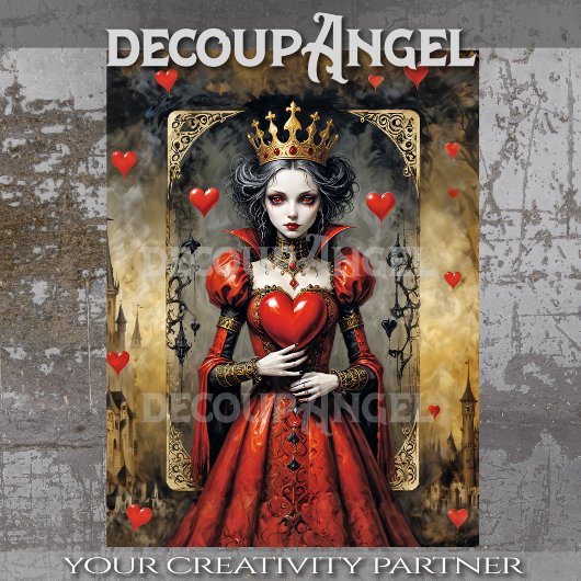 Papier Mousseline Queen of Hearts #4 Découpage