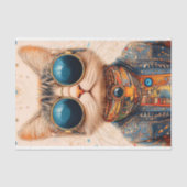 Papier Mousseline Quirky Fun Cool & Cute Cyberpunk Cat BC6 Découpage (Recto)