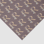 Papier Mousseline R Monogramme papier d'enveloppement floral (Détail)