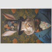Papier Mousseline Rabbit en costume et Casquette 1 papier découpage (Recto)