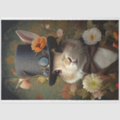 Papier Mousseline Rabbit en costume et Casquette 3 découpage papier (Recto)