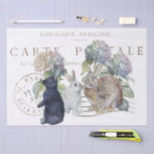 Papier Mousseline Rabbit Hydrangea Carte Postale Carte Fleur Découpa (Artisanat)