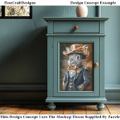 Papier Mousseline Rabbit Luxe Wild West Style Outfit CF3 Decoupage