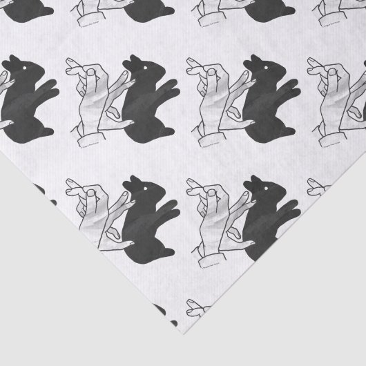 Papier Mousseline Rabbit Silhouette main (Détail)