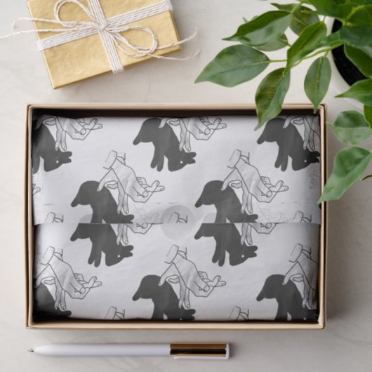 Papier Mousseline Rabbit Silhouette main (Cadeau)