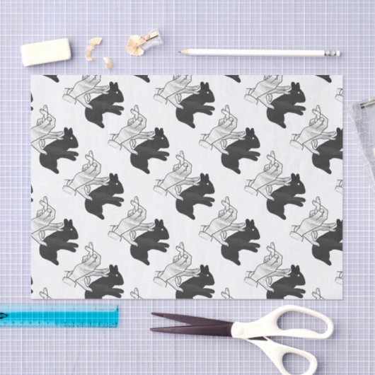 Papier Mousseline Rabbit Silhouette main (Artisanat)