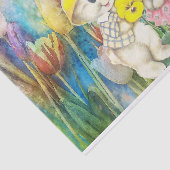 Papier Mousseline Rabbits aquarelle (Détail)