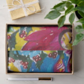 PAPIER MOUSSELINE RABIT ROSE, BOUGIES DE NOËL ET HOLLYBERRIES (Cadeau)