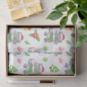 Papier Mousseline Raccoon de Noël, Berries, Présents (Cadeau)