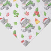 Papier Mousseline Raccoon de Noël, Berries, Présents (Détail)