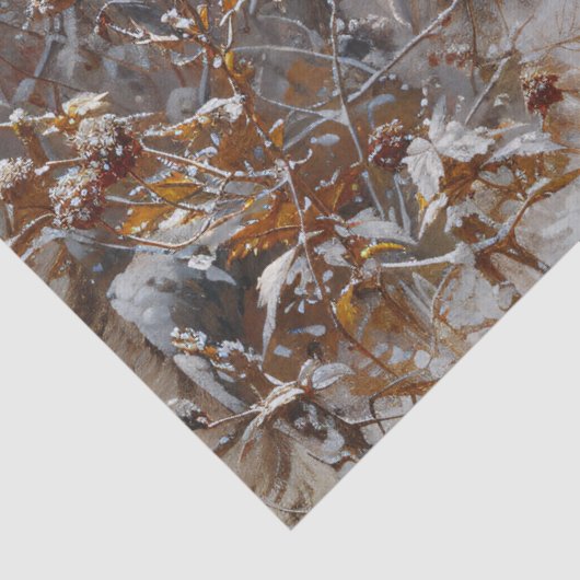 Papier Mousseline Raccoon Hiver Peinture paysage Découpage (Détail)