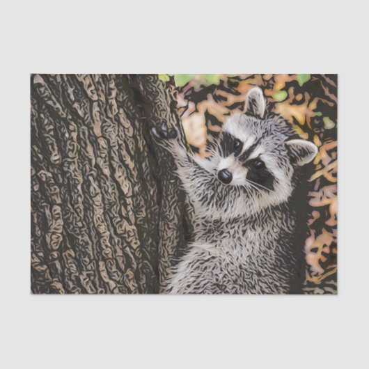 Papier Mousseline Raccoon sauvage (Recto)