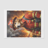 Papier Mousseline race de chien Golden Retriever : Pompier - (Recto)