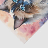 Papier Mousseline Ragdoll Chat Portrait Floral (Détail)