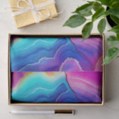 Papier Mousseline Rainbow Agate | Vibrant Abstract Stone Pattern (Cadeau)