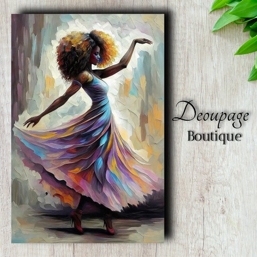 Papier Mousseline Rainbow Dance Joyful Spirit in Motion Decoupage