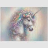 Papier Mousseline Rainbow Fantasy Unicorn Portrait Craft Decoupage  (Recto)