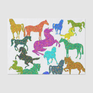 Papier Mousseline Rainbow Horses - "Dotty about Horses !"