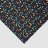 Papier Mousseline Rainbow Music Notes Tissue Paper -Black Arrière - (Détail)