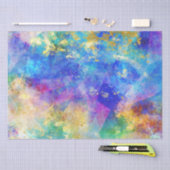 Papier Mousseline Rainbow Ombre et Gold Fire Opal Motif (Artisanat)