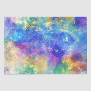 Papier Mousseline Rainbow Ombre et Gold Fire Opal Motif