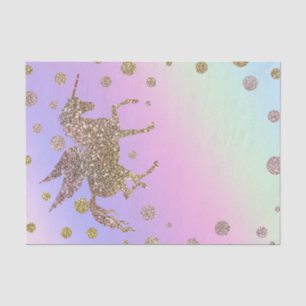 Papier Mousseline Rainbow Pastel Gold Parties scintillant Unicorn An