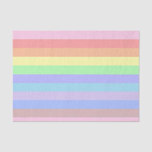 Papier Mousseline Rainbow Pastel Stripes (Recto)