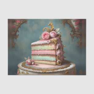 Papier Mousseline Rainbow Rococo French Slice of Cake Decoupage