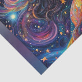 Papier Mousseline Rainbow Starry Night Sky déesse cosmique Découpage (Détail)