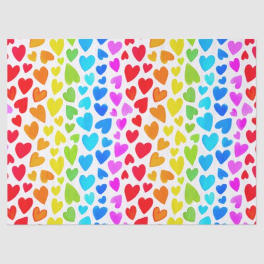 Papier Mousseline Rainbow Watercolor Motif (Recto)