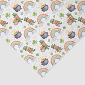 Papier Mousseline Rainbows Shamrocks Leprechauns St Patrick's Day  (Détail)