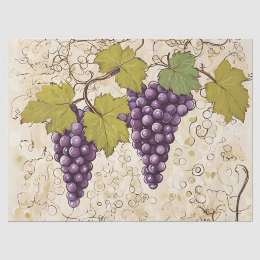 Papier Mousseline Raisins Capricieux (Recto)
