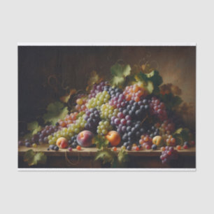 Papier Mousseline Raisins et Fruits Peinture à vie morte Découpage