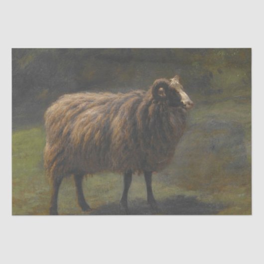 Papier Mousseline Ram (Male Sheep) à la ferme (par Rosa Bonheur) (Recto)