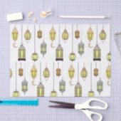 Papier Mousseline Ramadan Kareem Crescent Lanterns Moubarak Islamiqu (Artisanat)
