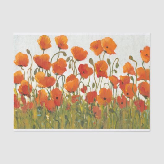 Papier Mousseline Rangées des pavots I (Recto)