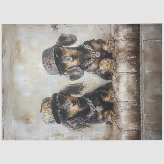 Papier Mousseline Rapporteurs de marionnettes Whimsical Dachshund De (Recto)