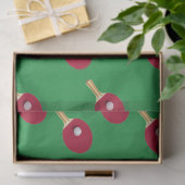 Papier Mousseline Raquette de ping-pong et boule sur vert (Cadeau)