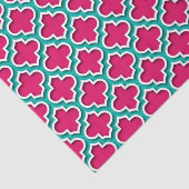 Papier Mousseline Raspberry Teal White Moroccan (Détail)