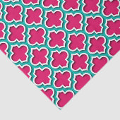 Papier Mousseline Raspberry Teal White Moroccan (Détail)