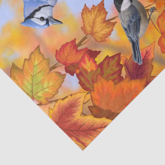 Papier Mousseline Rassemblement d'oiseaux Orange d'automne (Détail)