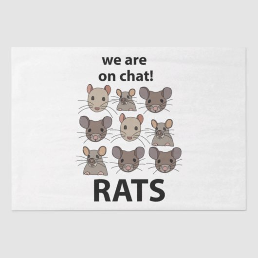 Papier Mousseline Rats Animal Nous Sommes Sur Conversation Rats Drôl (Recto)