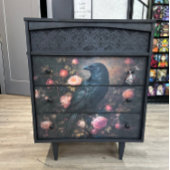 Papier Mousseline Raven Among Roses