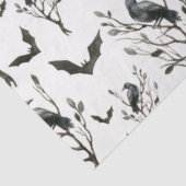 Papier Mousseline Raven Bat Halloween Papier Tissu Enveloppement Cad (Détail)
