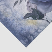 Papier Mousseline Raven Bird Blue Rose Whimsical Decoupage (Détail)